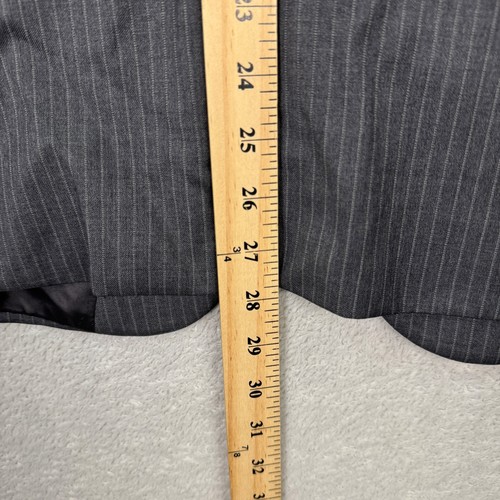 HUGO BOSS Men 38S Recent Gray Pinstripe S120 Wool Suit Blazer Pants 30x30 Preppy - Picture 16 of 20