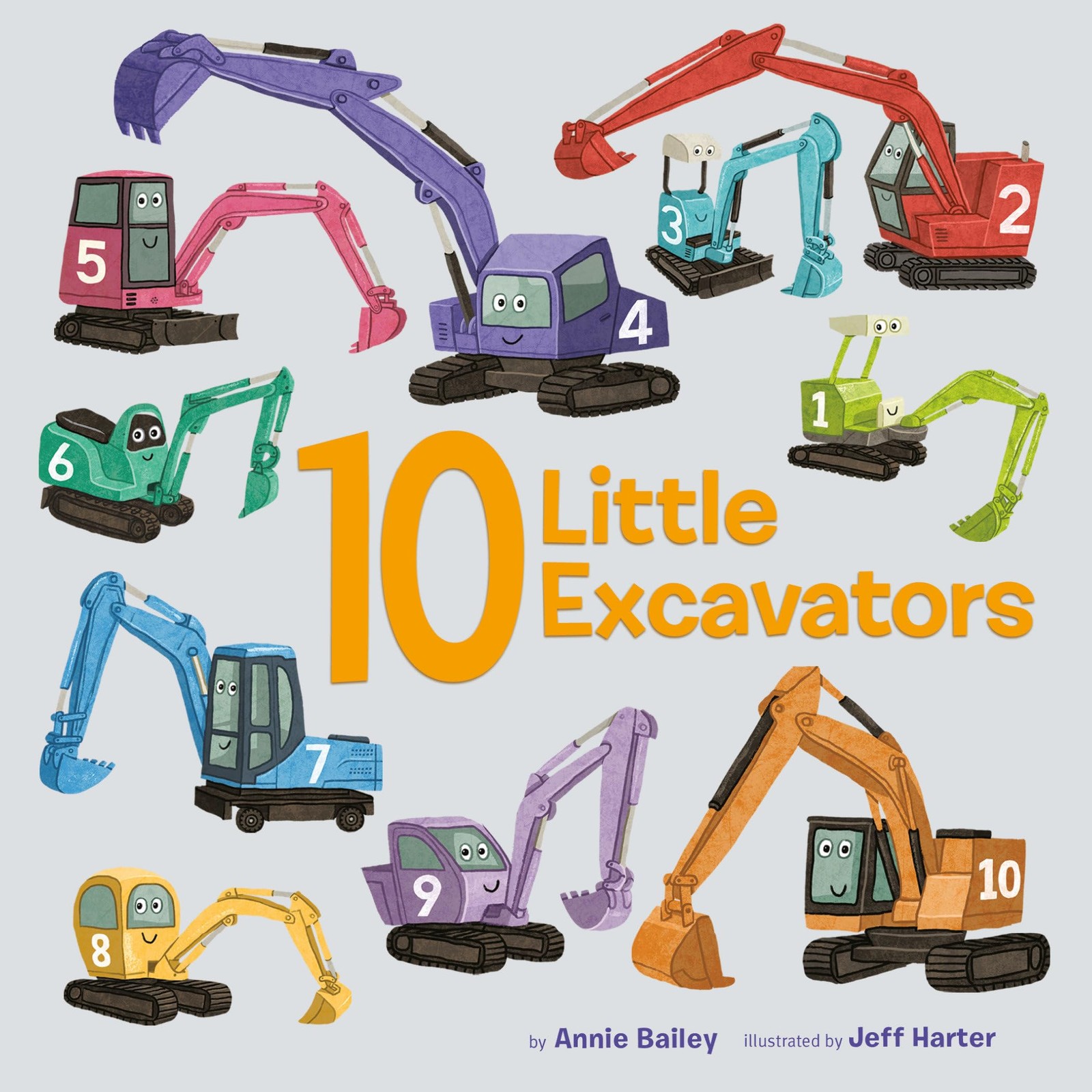 10 Little Excavators (10 Little Vehicles) - board book Baile