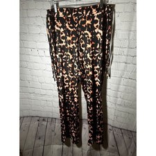 SHEIN Curve Womens 2XL Leopard Animal Print Wide Leg High Waisted Pants Orange