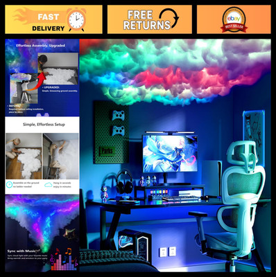 16,5 Fuß Multicolor Cloud Deckenleuchten - Musik Sync, einfaches Aufhängen, glatte/raue Sur