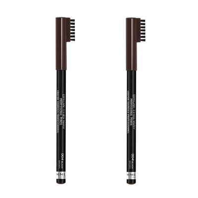 Pack of 2 Rimmel London Professional Eyebrow Pencil, Black Brown 004