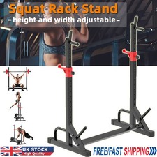 Heavy Duty Adjustable Squat Rack Bench Press Stand Dip Bars Barbell Weight Lift