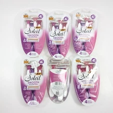 Lot of 6 Bic Soleil Smooth Lavender Scented Razors Womens 4 Pack Moisture Strip