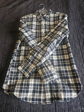 J.Crew Men's 100 Cotton Flannel Classic Work Shirt White Black Plaid   Small S