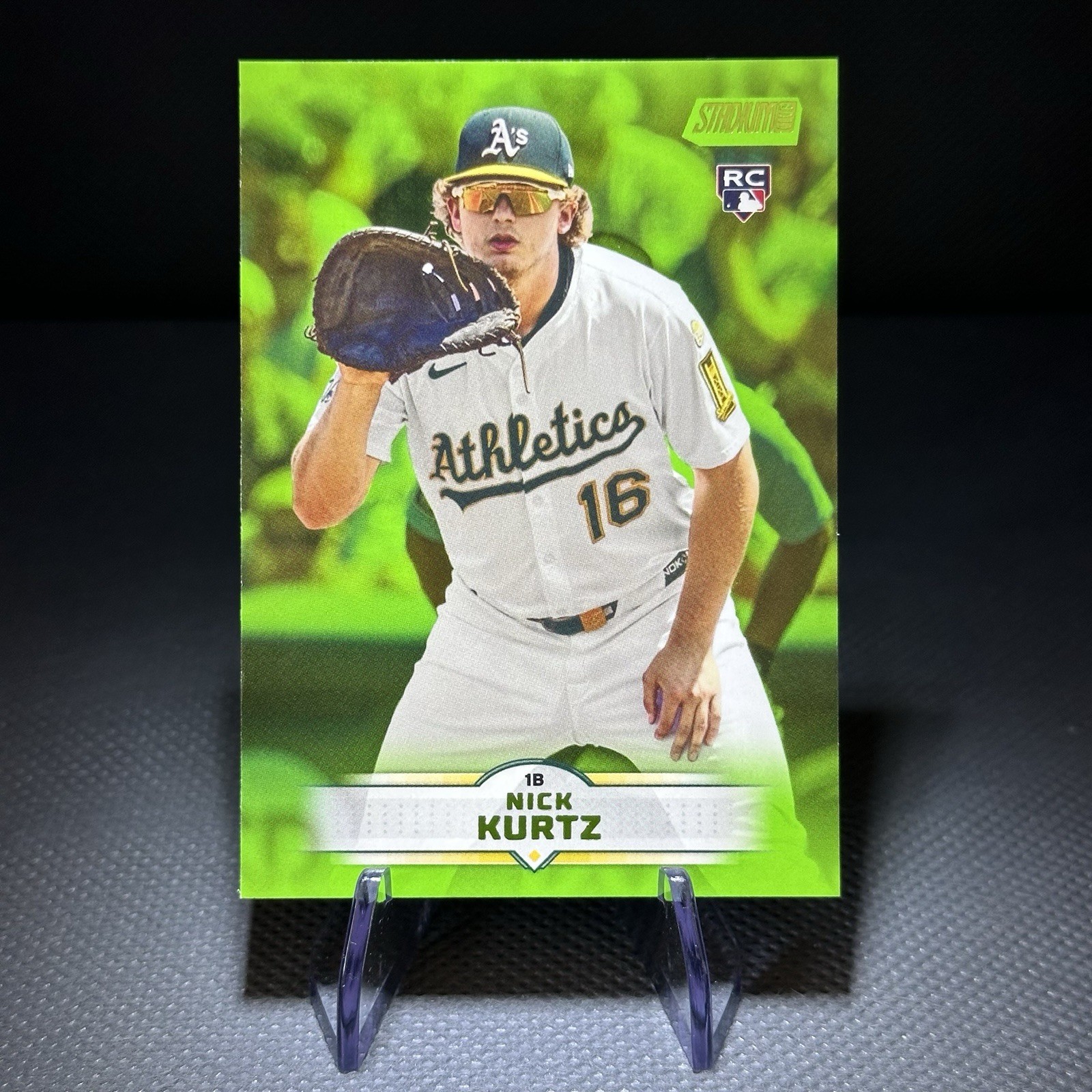 Nick Kurtz 2025 Topps Stadium Club #9 Lime Green Foil RC Athletics
