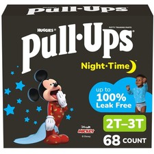 68 Ct Pull-Ups Boys' Night-Time Potty Training Pants, Size 2T-3T Overnight