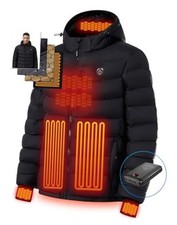 iHood Men's Heated Jacket With 12V Battery Pack-Insulated XX-Large Black