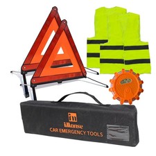 Warning Safety Triangle Kit, Emergency Roadside Reflective 2 Packs with 1 LED