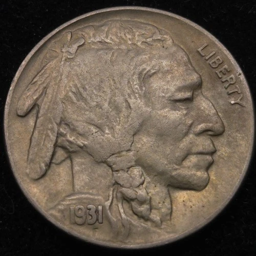 1931-S Buffalo Nickel - Almost Uncirculated - Semi-key Date Toned Lustrous