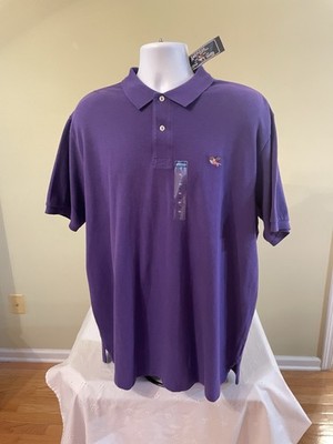 American Living Men Pique Knit Polo Shirt Purple XL  Embroidered Eagle Flag NWT