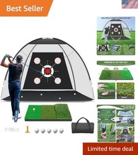 Multi-Target Golf Hitting Net with Practice Mat - Foldable Training Solution