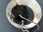 Mexico 925 Sterling Silver Onyx 2" Dangle Earrings Modernist BOHO — photo 8