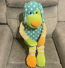 Huggable Large Plush Stuffed Animal Floppy Dog 36" Polka Dot Striped Body Pillow