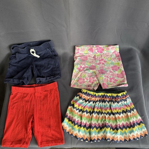 Baby Girl summer Lot 3 Shorts 1 skirt Size 4T Cotton Mix gently used