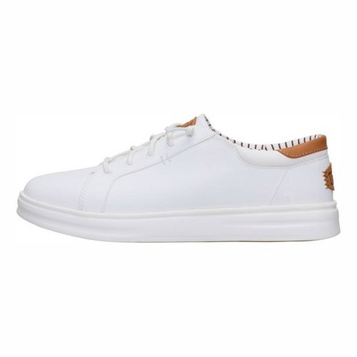 Hey Dude Poul Pro Classic Mens Shoes Leather Lightweight Sneakers White Men