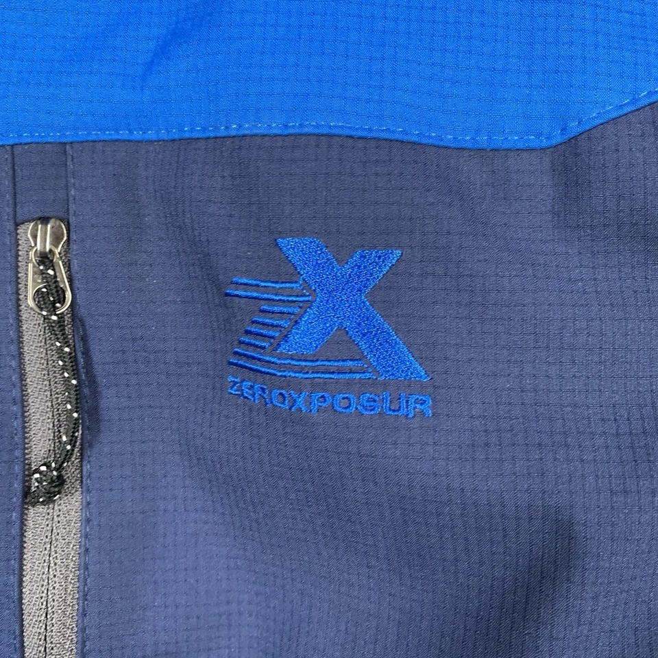 Zero Xposure Jacket Mens Medium Blue Padded Quilt Rib Snow Ski Rain Hooded Coat - Image 3 of 4