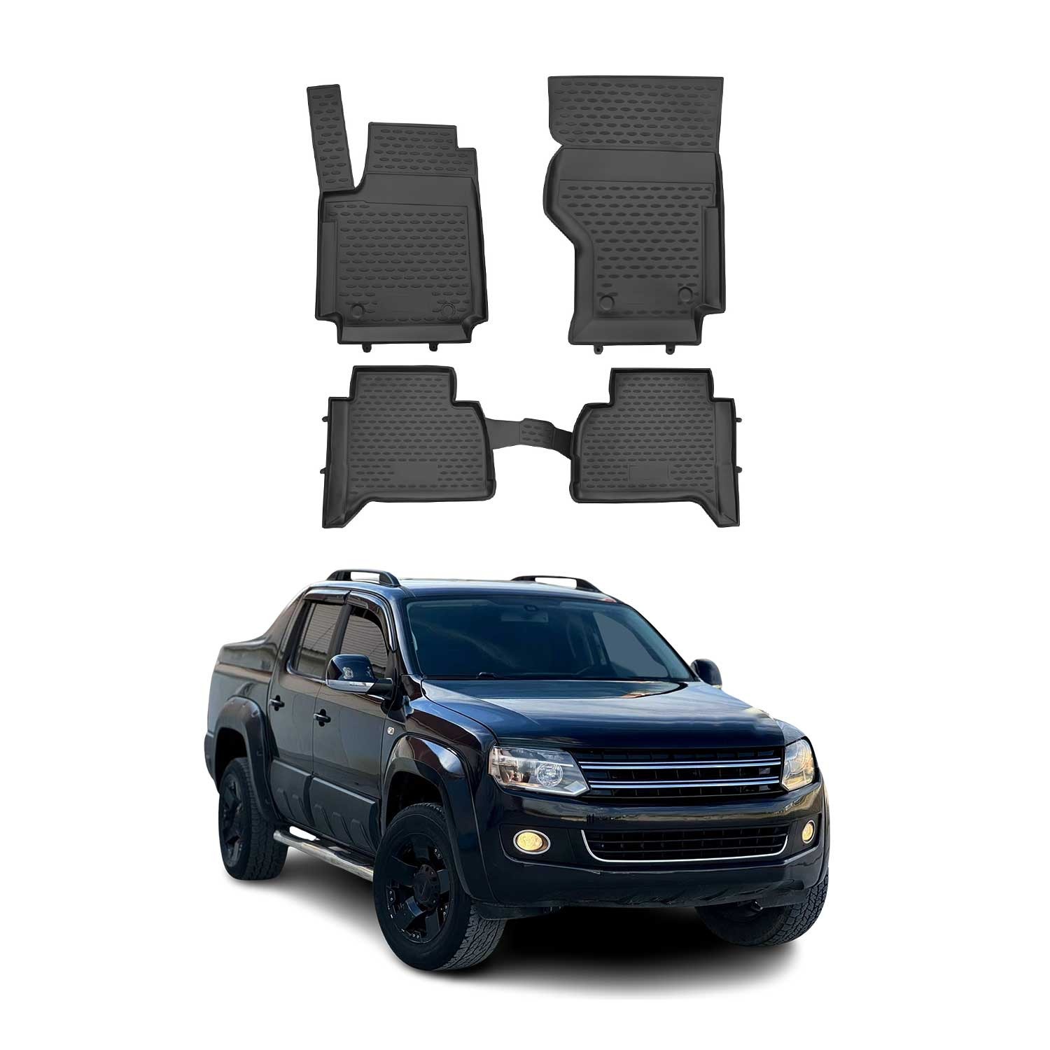 Tapis de sol Volkswagen Amarok caoutchouc noir protection auto sur mesure