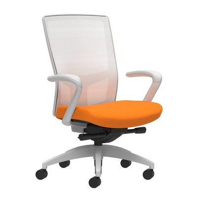 Union & Scale Workplace2.0 Fabric Task Chair Apricot Integrated Lumbar Fixed