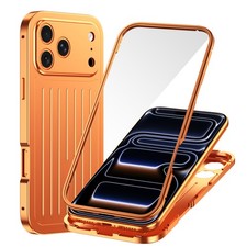 For iPhone 17 Pro Max Air 17 16 15 Pro Magnetic Metal Bumper Case Screen Cover