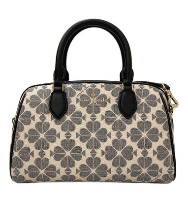 Kate Spade 2-way Mini Boston bag Black Leather PVC Women Shoulder bag KG483