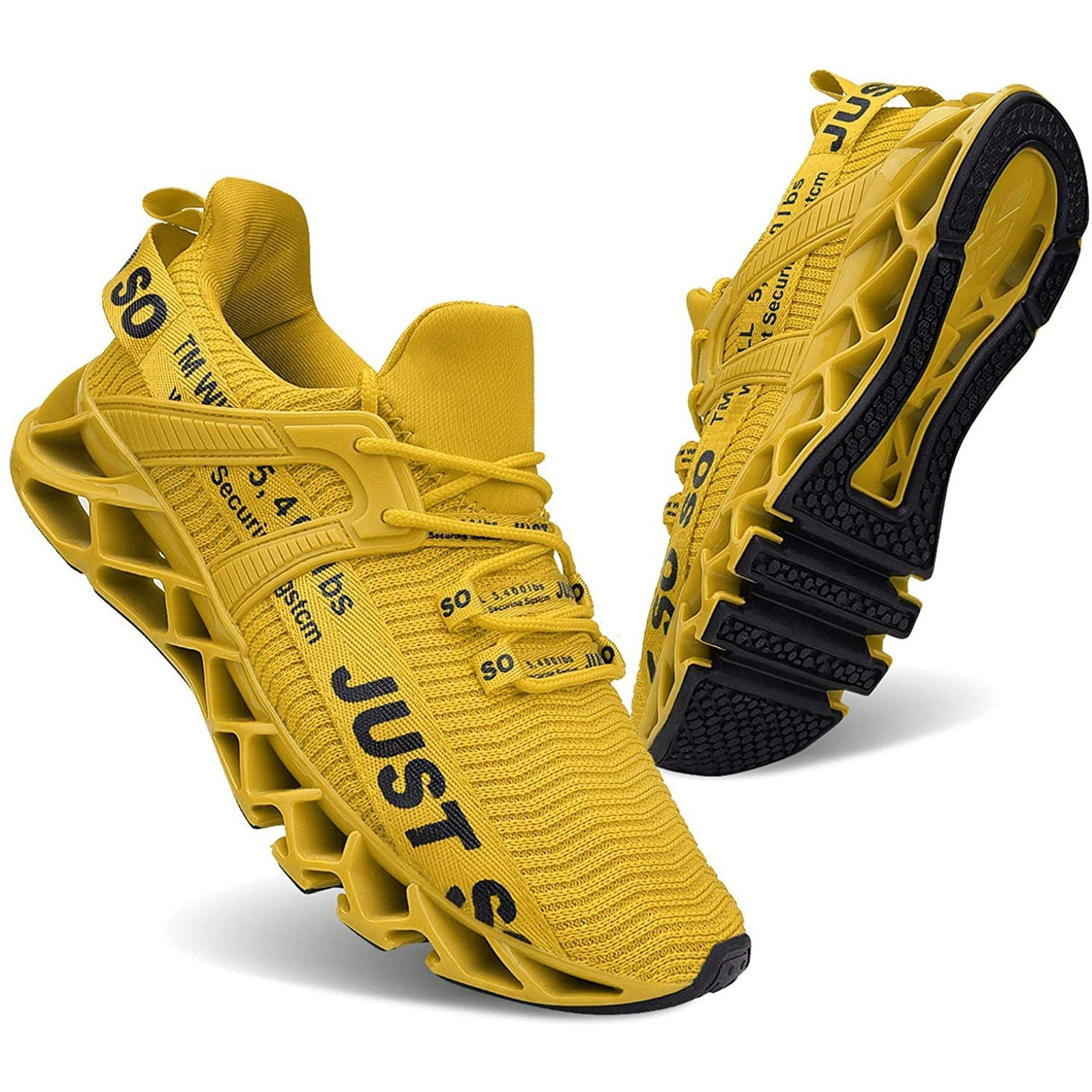SAOLA Scarpe da allenamento Yellow Just So So Running Passeggio Taglia 9M 11W Unisex mai aperte