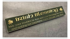 Irish Blessing/Green and gold rustic wood sign/wall hanging/plaque