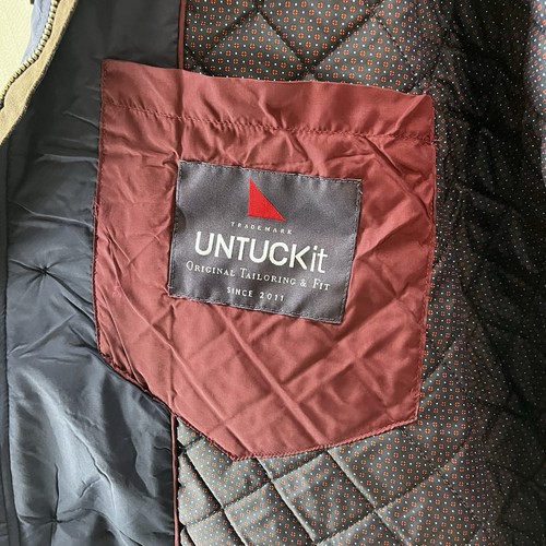 UNTUCKit New Lightweight Navy Blue Nylon Jacket Coat Size XL Pockets - Picture 5 of 10