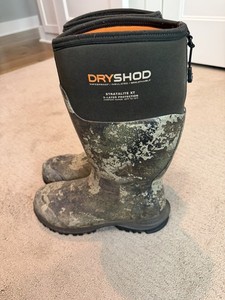 Dryshod Stratalite XT Camo Rubber Boots for Men sz 9/9.5 Waterproof Insulated