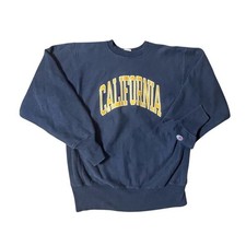 VTG Champion Reverse Weave Sweatshirt Mens Large Navy Berkeley Golden Bears USA