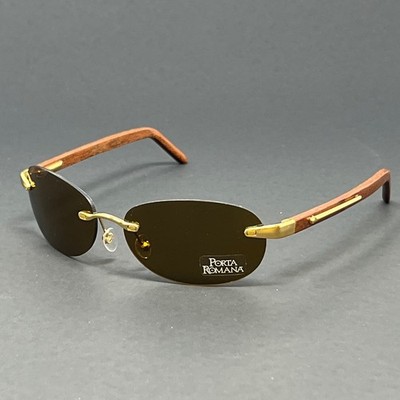 Porta Romana 1007-100G Gold Brown Unisex Sunglasses Brown  display picture 2