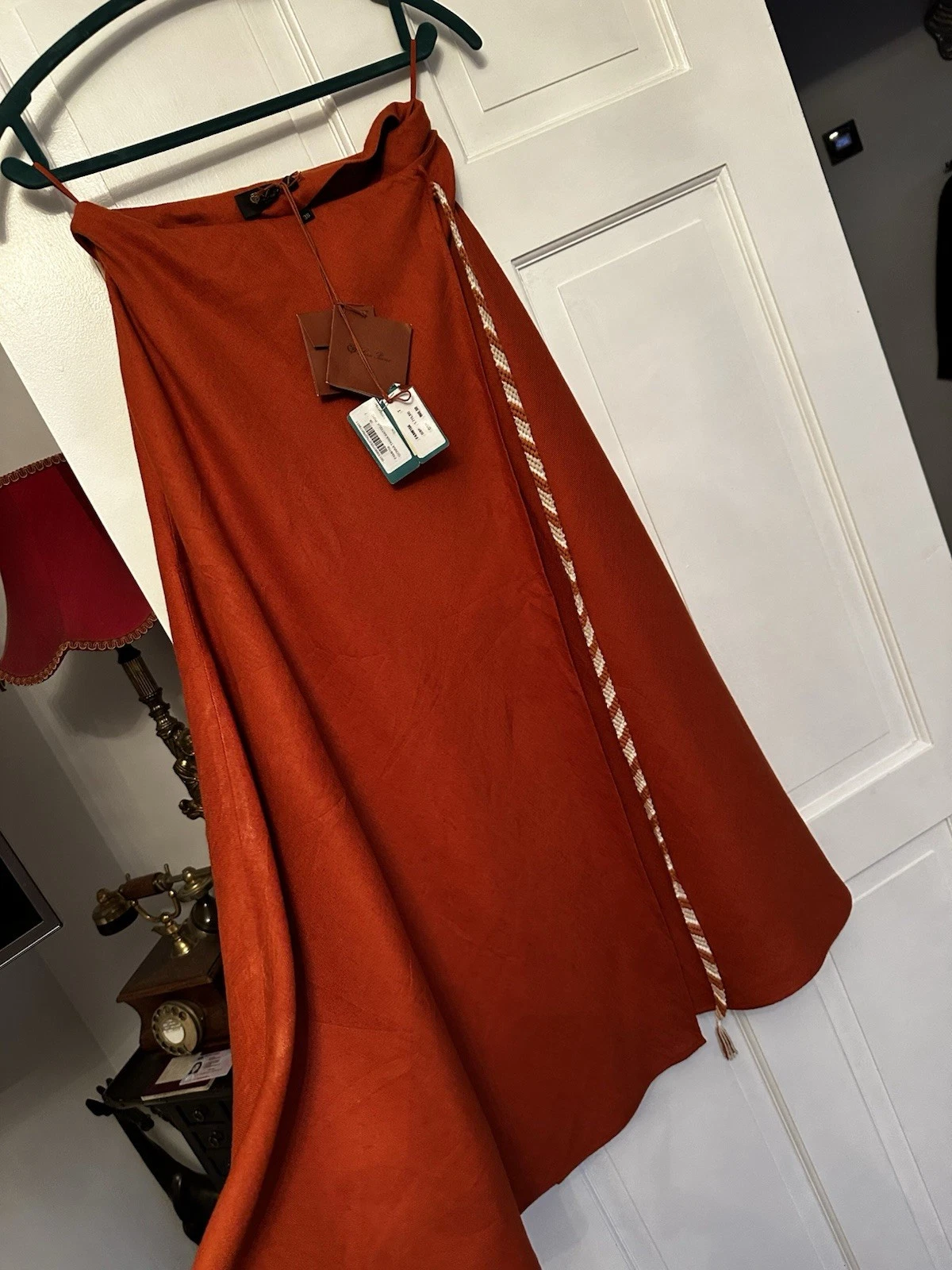 Loro Piana Gonna Tania Antigua Linen Wrap Skirt IT42 BNWT Made In Italy