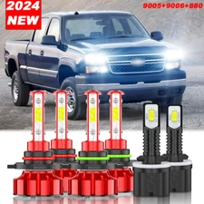 Faros LED + Kit de luces antiniebla For Chevy Silverado 1500 2500 HD 1999-2002