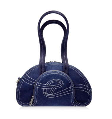 Telfar Small Denim Dumpling Bag - Blue joseline