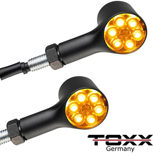 Toxx LED luz de estacionamiento intermitente + luz trasera intermitente Bull negro tintado moto conjunto - Imagen 4 de 11