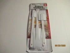 Chef Valley Rubber Spatulas , Prima Collection 3 Pc Set White