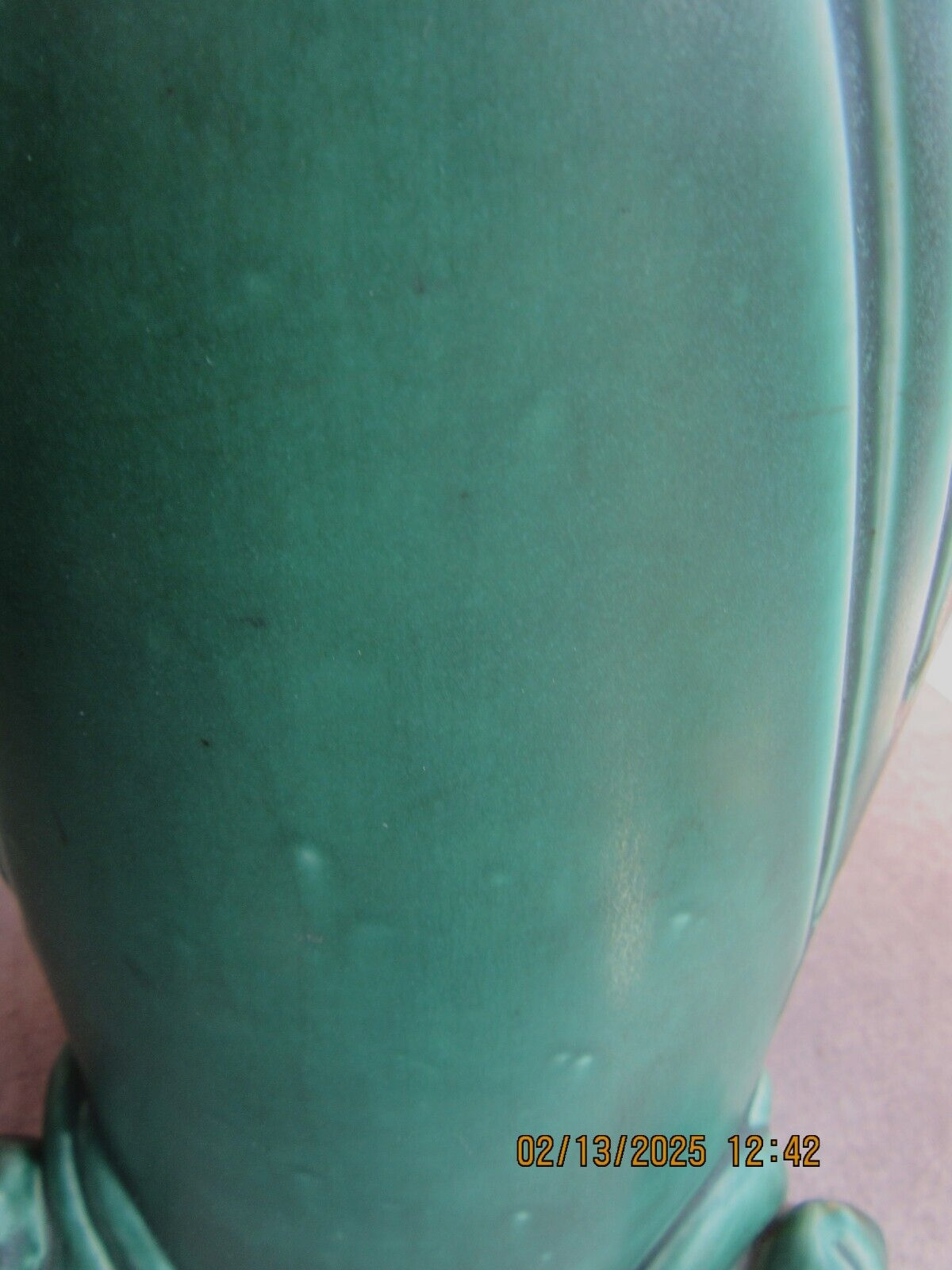 Rookwood Z-Glaze Hand Tooled Matte Green 11 1/2" Geometric Lamp Base 1903