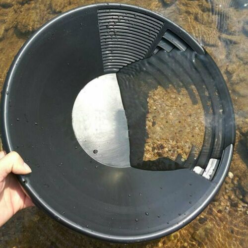 Geological Plastic Gold Pan Panning 38.5cm Black Prospecting Riffle Dredging Y1 - Picture 1 of 6