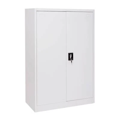 Aktenschrank MCW-H17, Stahlschrank Büroschrank, 2 Türen 140x90cm weiß