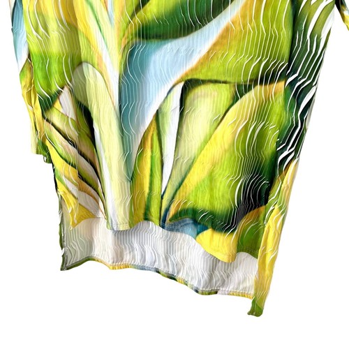 NEW NWOT Lemon Grass Large Wearable Art to Wear Floral Tropical Blouse Shirt Top - Picture 7 of 10