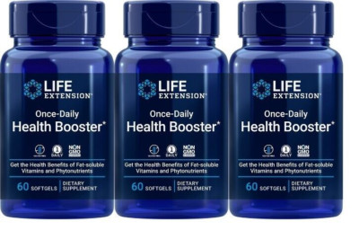 Life Extension Once-Daily Health Booster 3X60gels MK-7/Macuguard/Lycopene/Vit K2