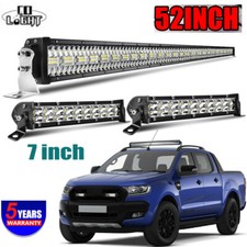 52'' Light Bar Grill + 7'' Spot Slim Lamps for FORD RANGER WILDTRAC XLT THUNDER