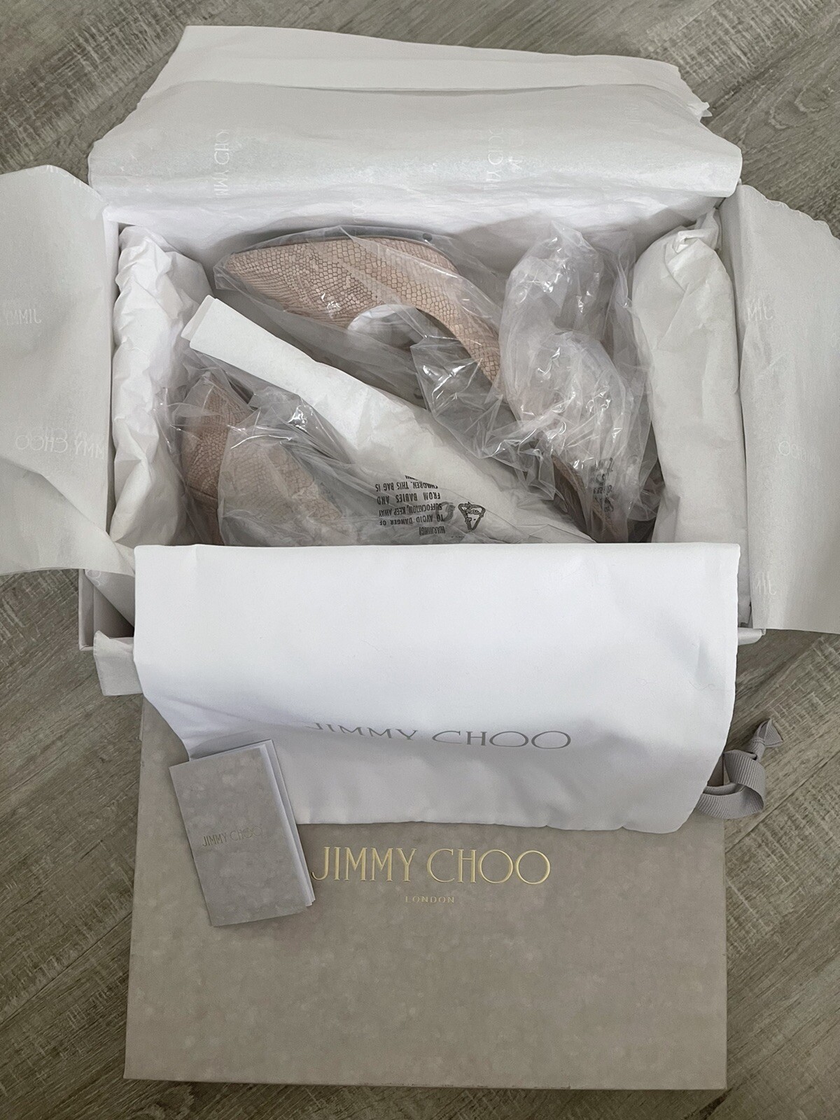 jimmy choo romy 85. Nude Metallic Embossed Lame Leather - Size 36 1/2