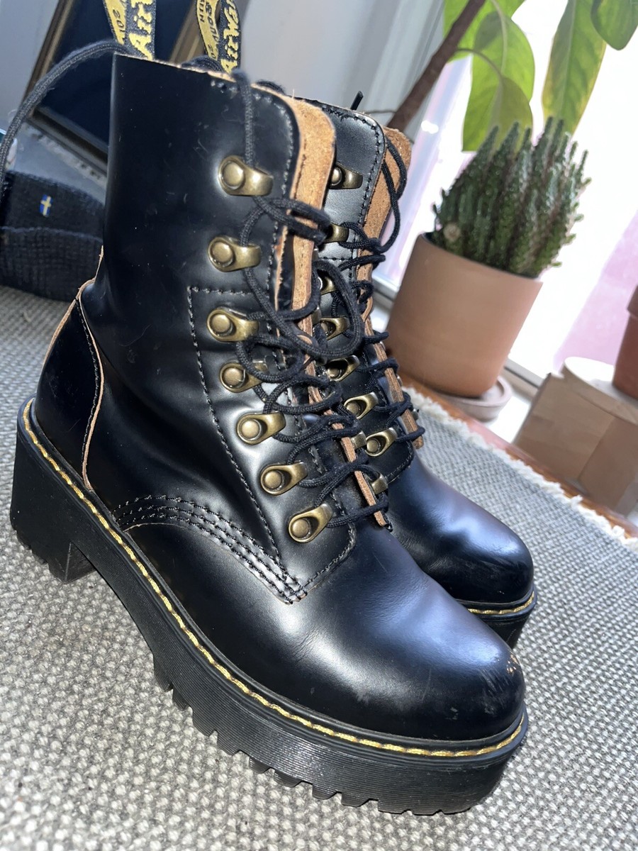 Dr Martens Leona Platform Healed Leather Boots - Women's 6 [37