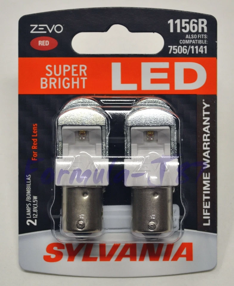 Sylvania ZEVO LED Light 1156 Red Two Bulbs DRL Daytime Running Replace Upgrade - Image 2 of 4