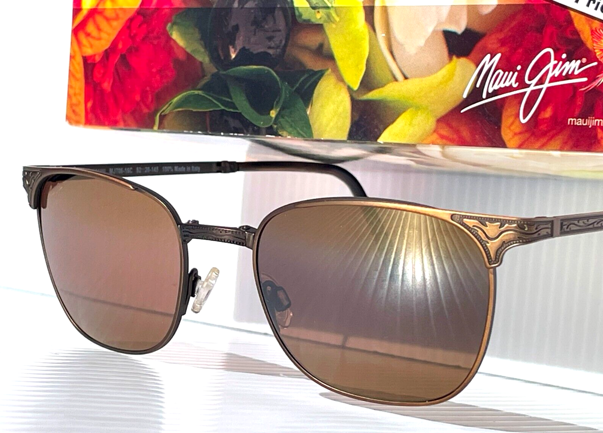NEW Maui Jim STILLWATER Gold Engraved POLARIZED Bronze NEW Maui Jim STILLWATER Gold Engraved POLARIZED Bronze