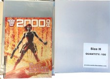 SIZE H.  100 x NEWER SIZE 2000 AD COMIC BACKING BOARDS.