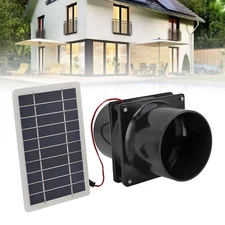 10W 12V Solar Powered Exhaust Fan for Round Pipe ABS Solar Panel Ventilation Fan