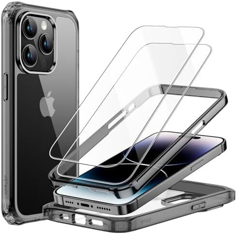 Case for iPhone 14 Pro Max 6.7-Inch with 2-Pack Tempered Glass Screen Protector|