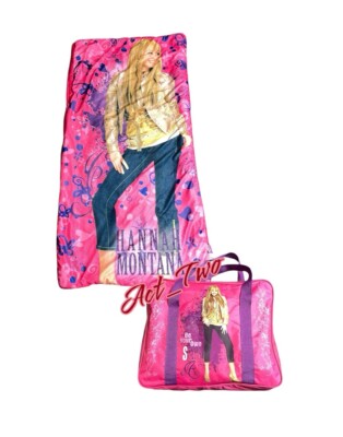 Disney Hannah Montana 2008 Miley Cyrus 28x56 Sleeping Bag with Tote Bag G2U