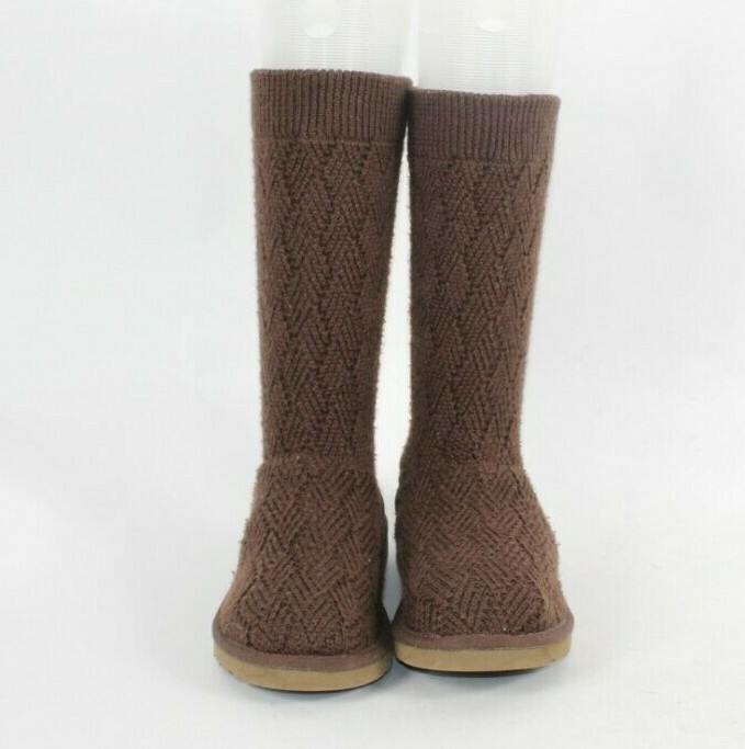 SAOLA Stivali Ugg taglia 5 marroni pull on vera pelle di pecora suola in gomma